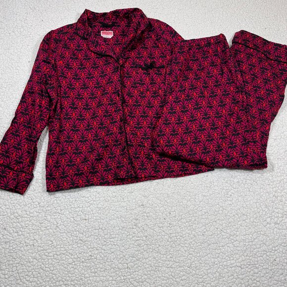 kate spade Other - Kate Spade Women's Long PJ Set Sz Large Pajamas Shirt Pants Pink Black
